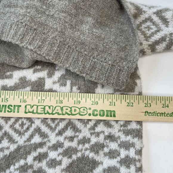 Abercrombie & Fitch Women's Small Gray Fair Isle Cardigan Oversized Wool Blend - Picture 8 of 10